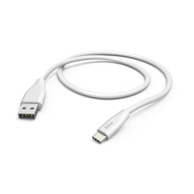 Image of Hama USB C Cable (USB A 2.0 Male/USB Male Charging Cable, 480Mbps High Speed Data Transfer 1.5m, Compatible with Samsung Galaxy S21/S20/S10/S9/S8, Huawei P30/P20, Xiaomi) White