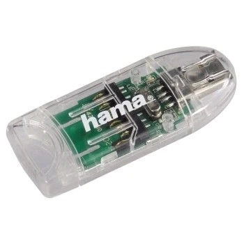 Image of Hama 91092 8 in1 SD/MicroSD Card Reader with Direct USB 2.0 Connection, Transparent