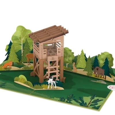 Image of papercrush® Pop Up Card Hunting 3D Birthday for Hunter &amp; Hunter, Greeting Licence, Gift Test, Idea or Money Forester, Invitation to Hunt