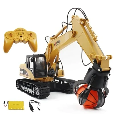 Image of RLS Huina 1571 1:14 Scale Remoted Controlled Grabber/Excavator Construction Vehicle Model Toy for Boys and Girls