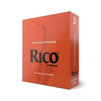 Image of D’Addario Woodwinds Rico Alto Sax Reeds for Saxophone Crafted Beginners, Students, Educators Strength 1.5, Pack of 10