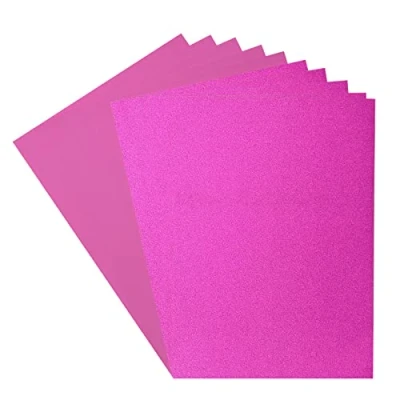 Image of Florence Glitter Paper and Cardstock A4 Coloured Card Making Supplies Pink/Fuchsia 10 Sheets for Scrapbooking, Other Crafts 250/216 GSM