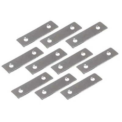 Image of Merriway BH03788 (10 Pcs) Straight Flat Mending Repair Plate BZP 50 mm (2 Inch) Pack of 10 Pieces