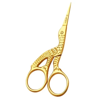 Image of Wishbeauty Multi Colour Rainbow Embroidery Scissors 3.5&quot;/9cm Sharp Point (Gold 4.5&quot;)
