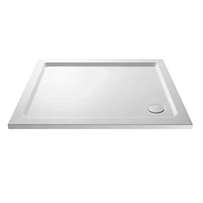 Image of VeeBath Square Shower Tray 1200x800mm Stone Resin for Enclosure Bathroom White
