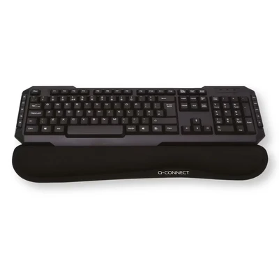 Image of Q Connect KF03684 Keyboard Wrist Rest Gel Black Ergonomic with Memory 45.5 x 8.5 2 cm