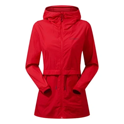 Image of Berghaus Women&#039;s Milham Windproof Shell Windbreaker Jacket, Red, 14