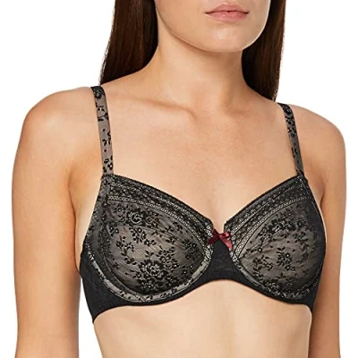 Image of Rosa Faia Women&#039;s Fleur Everyday Bra, Black, 34F