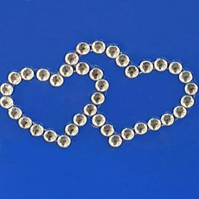 Image of 4.5cm Large Double Heart Diamante Stickers Self Adhesive 3D Gem Craft Card Bling