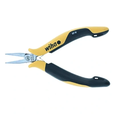 Image of Wiha 32742 Pliers, Short Snipe Nose, Straight, Serrated Jaws, Esd Safe
