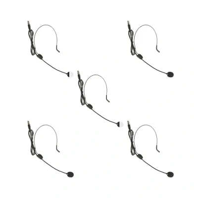 Image of 5 set of Ear Hook Omni Directional Boom Head Worn Microphone XLR 4Pin, Black