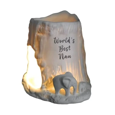 Image of Cello Elephant Tealight Burner World&#039;s Best Nan. Porcelain Decor, Wax Melt Burners &amp; Oil Burner. Nana Gifts, Ornament. Gifts for Women,