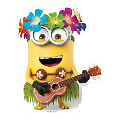 Image of Star Cutouts SC1042 Universal Despicable Me Life Size Cut Out of Hawaiian Guitar Dave Minion, 81 cm