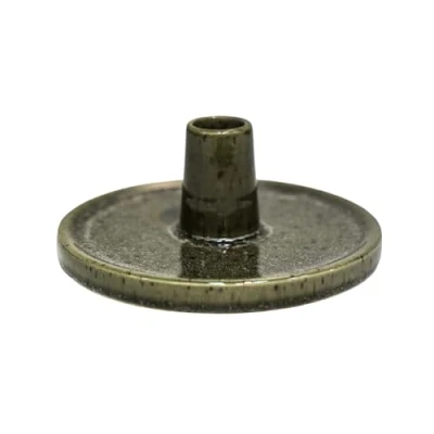 Image of Ivyline Bowen Dinner Candle Holder in Moss with Stable Base Modern Elegant Home Decoration H5 x D12 cm