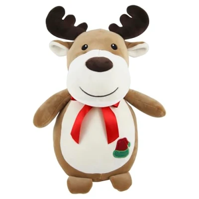Image of Eurowrap 8&quot; Plush Christmas Soft Toy Reindeer Themed Adorable Perfect for Children, Gifts, Presents Kids