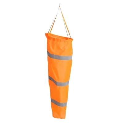 Image of VIFER Windsock Wind Measurement Sock Nylon Weatherproof Rip stop Orange Airport with Reflective Belt for Outdoors Farm Park (100CM)