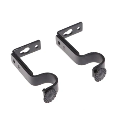 Image of Winomo 2 x Rod Curtain Pole Brackets 18 22 mm (Black)