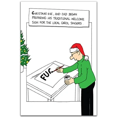 Image of Dad Christmas Card, Card For Dad, Funny Humorous Cards