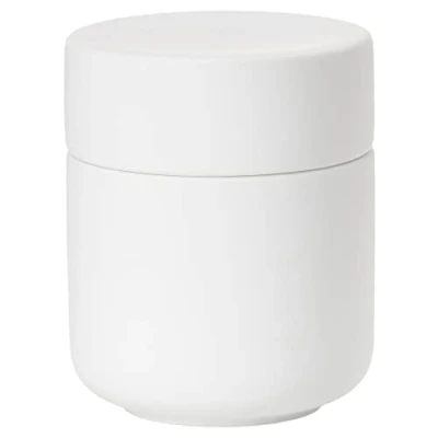 Image of Zone Denmark Ume Ceramic Cosmetic Box with Lid Diameter 8.3 cm Height 10.3 White
