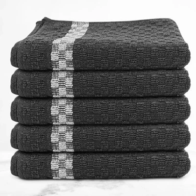 Image of Fuller Earth Kitchen tea Towels 100% Cotton Terry towel Quick Drying, Super Absorbent Lint Free Towels, Hand Dish Cloths (60x40cm, Set of 5)