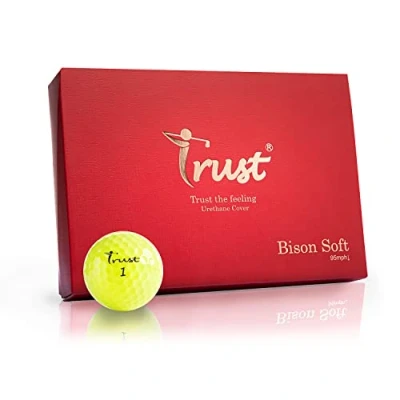Image of Trust Bison Soft 2022 K8 Edition Super Feeling. Urtheane Cover with Reactive Core, Swing Speed Under 95 mph (Yellow, 1 dozen)