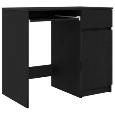 Image of vidaXL Black Oak Desk 86 x 49 76 cm in Multilayer Wood