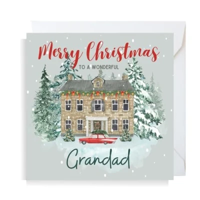 Image of Second Ave Grandad Christmas House Square Xmas Holiday Festive Greetings Card