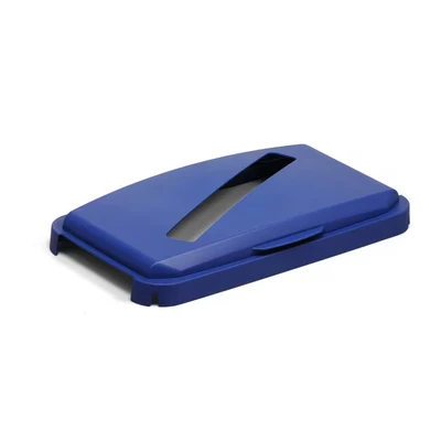Image of Durable DURABIN 60 Hinged Lid with Paper Slot Designed for Recycling Waste Bin Blue