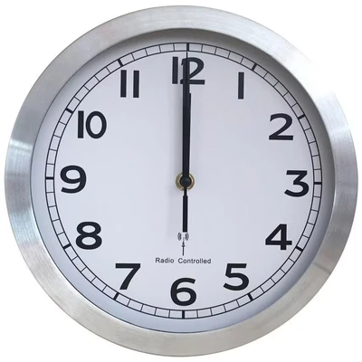 Image of Dynamic Wall Clock, Silver, 25 cm