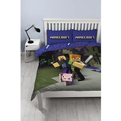Image of Minecraft &#039;Good Guys&#039; Double Duvet Set Large Print Design
