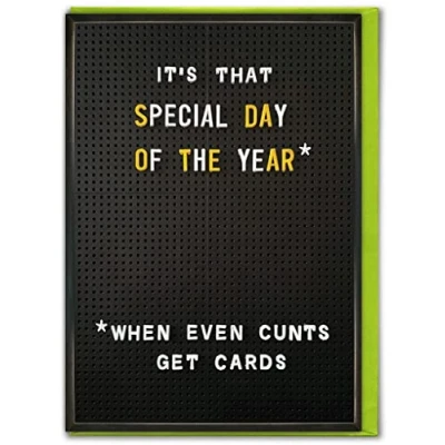 Image of Brainbox Candy Rude Offensive Birthday Cards &#039;Special Day Of The Year&#039; Funny Banter Cheeky Joke For Him Her Friends Mates
