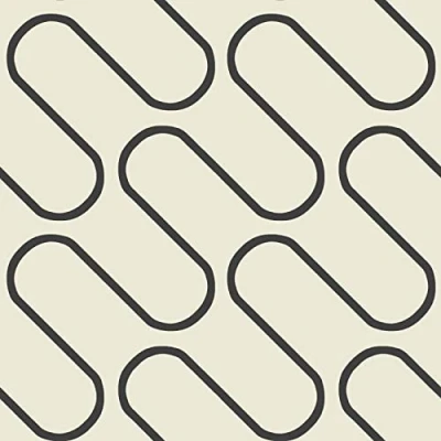 Image of SOPHIE LAURENCE Linear Curve Wavey Lines Monochrome Minimalist Feature Wallpaper Thick Heavy Duty Textured Paste The Paper Designer (Full Roll, Cream and Black)