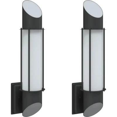 Image of vidaXL Outdoor Wall Lights 2pcs Black Stainless Steel