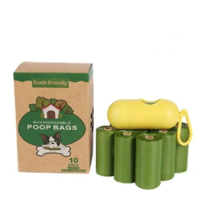 Image of Dog Pet Poo Waste Liner Bags Eco Friendly Degradable Poop with Clip Lead Dispenser Leak Proof 10 Rolls/150 count