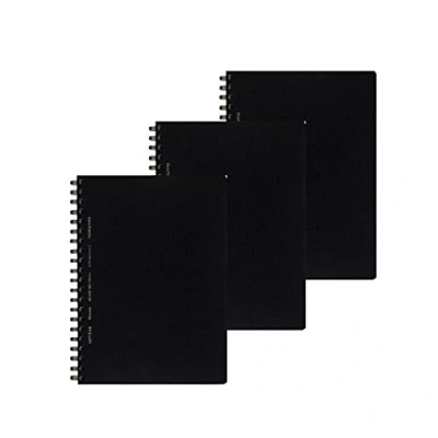 Image of Kokuyo. Soft Ring Notebook Business, 5mm Grid 70 Sheets Black (B6) 3 Pack