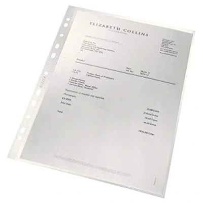 Image of Leitz Punched Pockets Recycled A4 (Pack of 100) 4791 10 03+ Finchley Pen Free