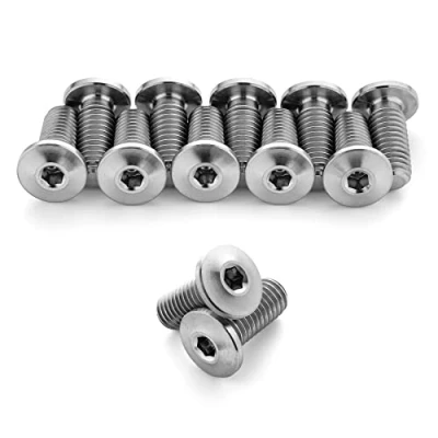 Image of Terske Ultra Low Profile Superlight Natural Titanium Bottle Cage Bolts: 8 Pack