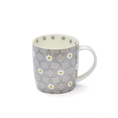 Image of Cooksmart British Designed Barrel Coffee Mug Ceramic Mugs for Home or Work Large Hot Drinks Tea and Cups Live Simply