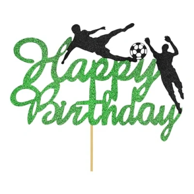Image of Rumyve1 Package Football Cake Top Hat Happy Birthday,Birthday Decoration for Themed Birthday Party Children Sports Celebration Decorations
