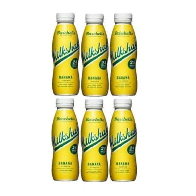 Image of 6 x 330ml Barebells Banana Milkshake High In Protein Lactose Free No Added Sugar