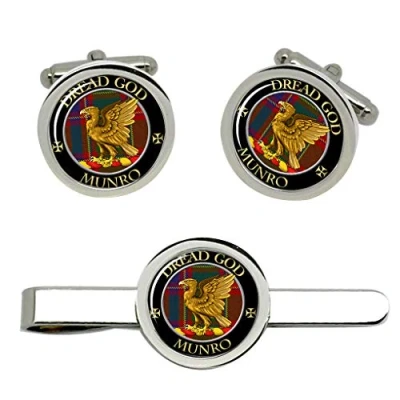 Image of Munro Scottish Clan Cufflinks and Tie Clip Set