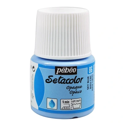 Image of PEBEO 295 086 Setacolor Opaque Fabric Paint 45 Milliliter Bottle, Sky Blue,Sky Blue