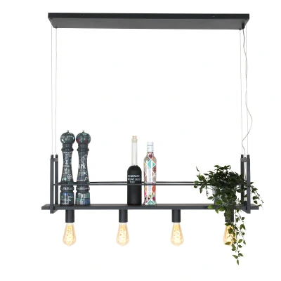 Image of Buckley Straight Bar Pendant Ceiling Light Matt Black