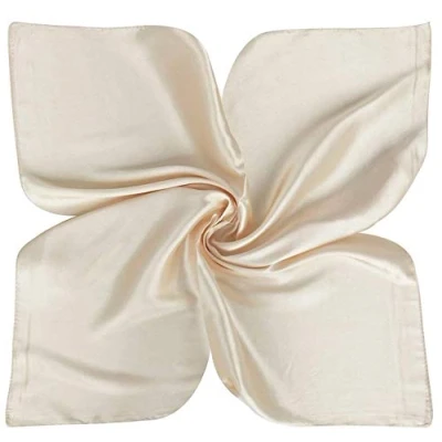 Image of Large Square Plain Nautical Head Neck Scarf Wrap 21 Colours (Cream)