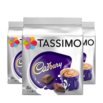 Image of TASSIMO CADBURY Hot Chocolate x3 Packs, Total 24 T Discs Capsules
