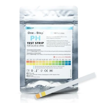 Image of One Step: pH Tests Saliva &amp; Urine 100 Strips Range 4.5 9.0