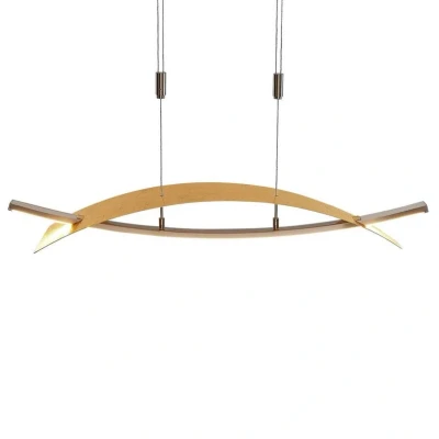 Image of Lucande LED pendant light Marija, 90.5 cm, gold coloured, metal