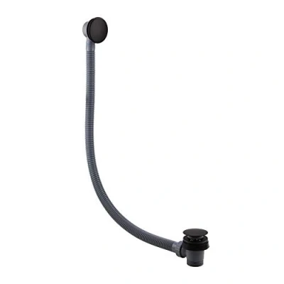 Image of JT Pickfords BATW08K Matt Black Bath Easyclean Push Button Click Clack Waste with Overflow