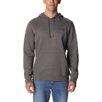 Image of Columbia Men&#039;s Trek Hoodie, Charcoal Heather/Puff Box Gem Logo, S