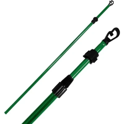 Image of Almineez 1 x Heavy Duty Galvanised Washing Line Prop Outdoor Extendable Pole Clothes Laundry Support Extending Telescopic 2.2M Garden